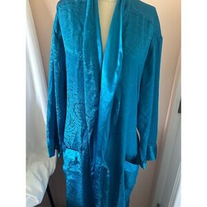 Victoria’s Secret vintage long turquoise kimono robe with sash medium
